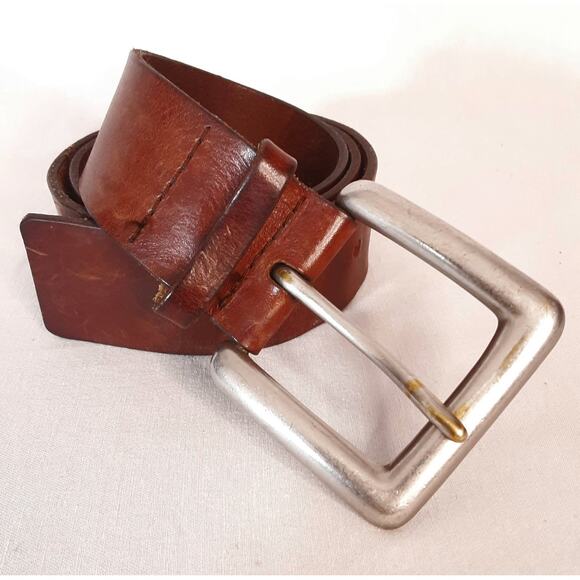 Old Navy Italian Leather USA Made Belt Unisex Small Classic Style Rugged - Picture 6 of 13